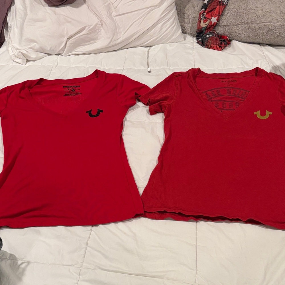 Y2K True Religion Kids Red Short Sleeve Tees